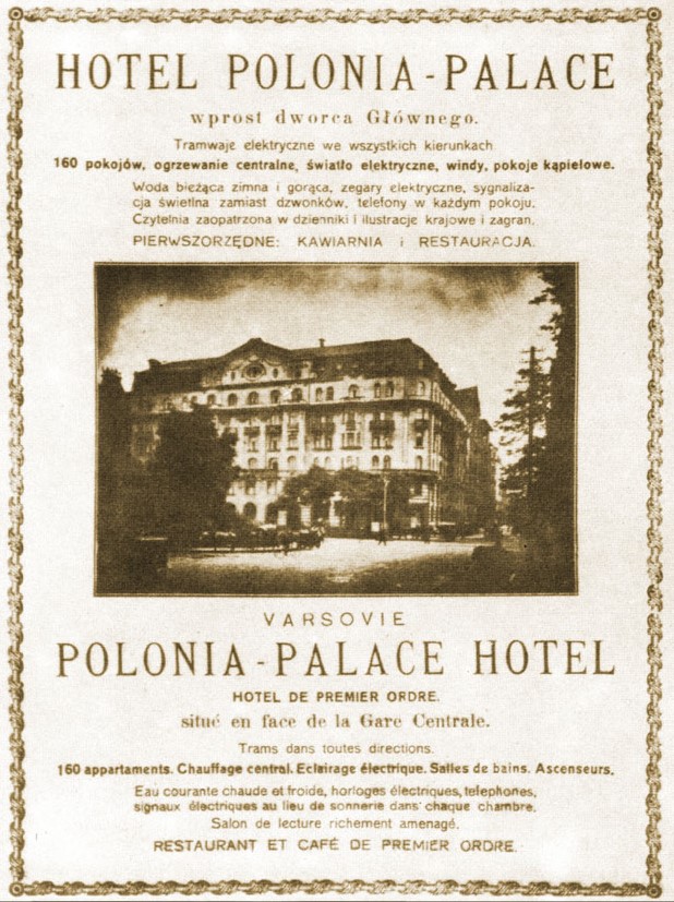 Hotel Polonia-reklama z 1927/foto Wikipedia