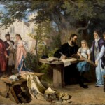 Jan Zamoyski odwiedza Jana Kochanowskiego w Czarnolesie - Karol Miller (1877)