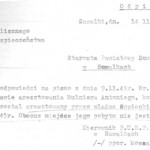 Pismo kierownika PUBP w Suwałkach 14 XI 1945/źródło IPN