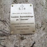 Praskie Katownie -Drzewo na którym wieszano -tabliczka z informacja/foto Warszawski Zaułek